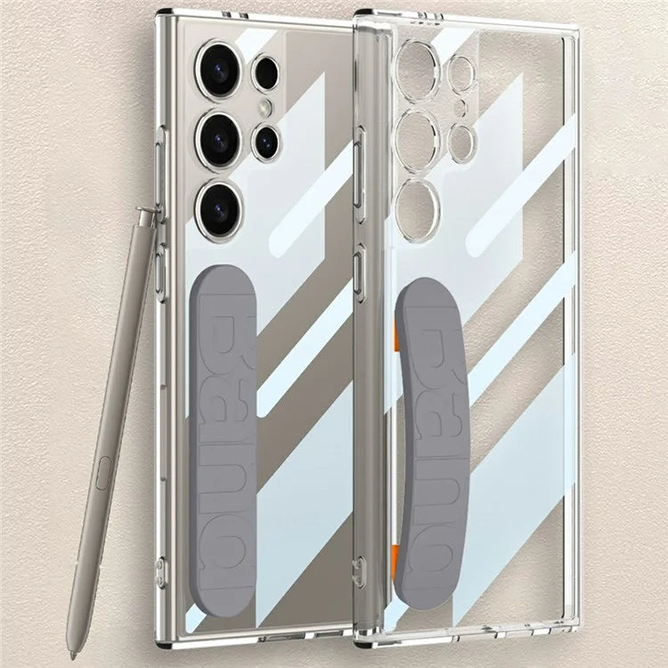 GKK For Samsung Galaxy S23 Ultra Case Anti-Drop TPU+PC Clear Phone Cover with Silicone Hand Strap
