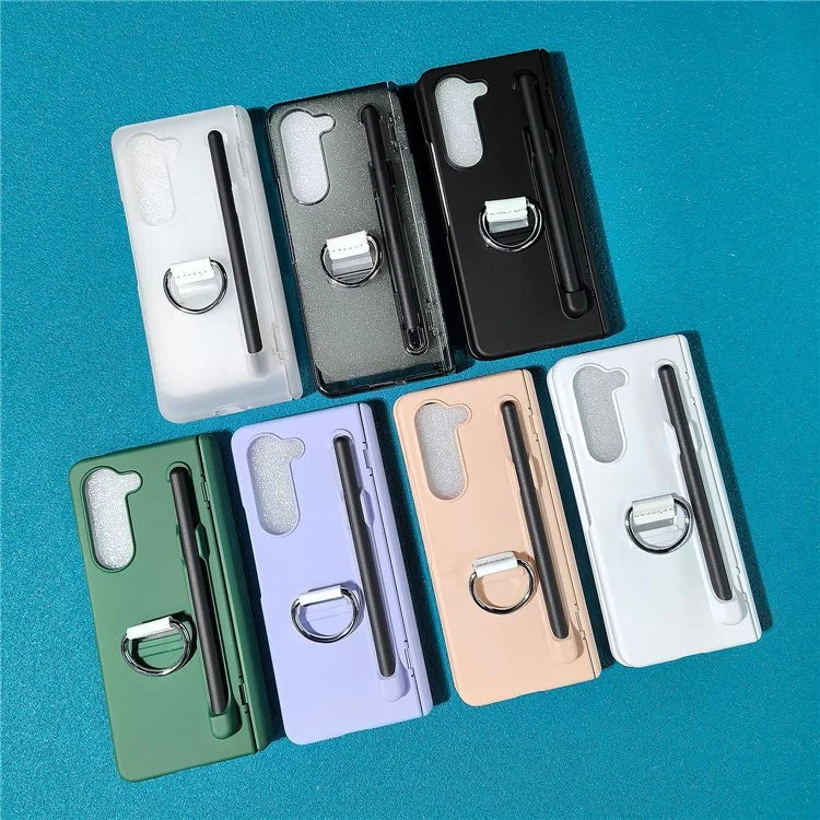 For Samsung Galaxy Z Fold5 5G Case Skin-Touch PC Phone Cover with Stylus and Stylus Slot