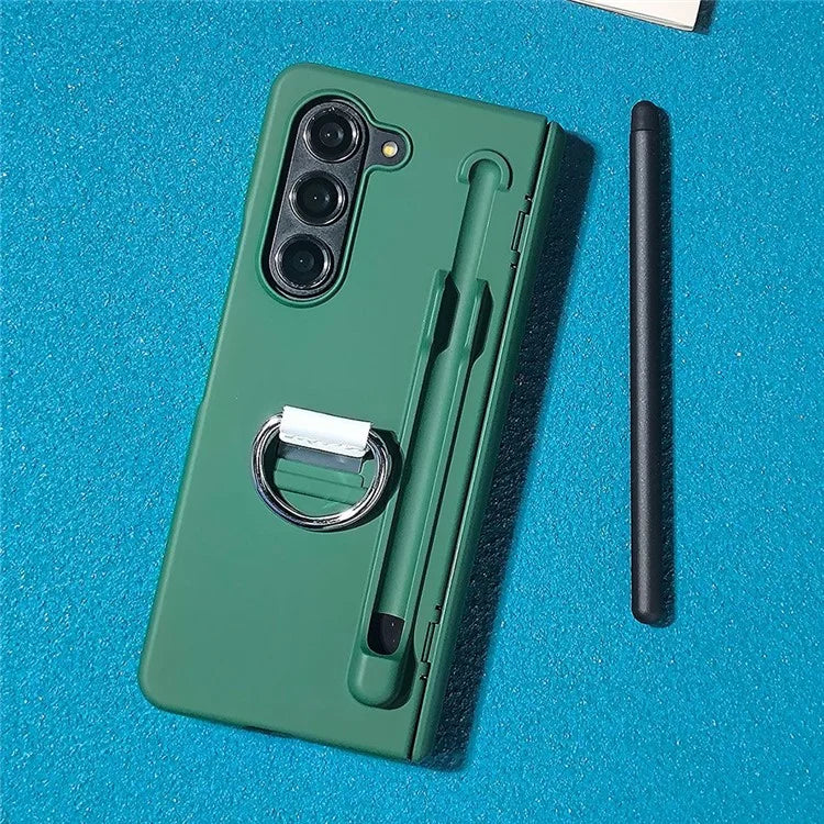 For Samsung Galaxy Z Fold5 5G Case Skin-Touch PC Phone Cover with Stylus and Stylus Slot