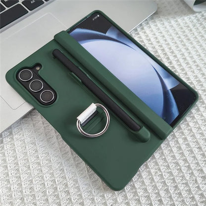 For Samsung Galaxy Z Fold5 5G Case Skin-Touch PC Phone Cover with Stylus and Stylus Slot