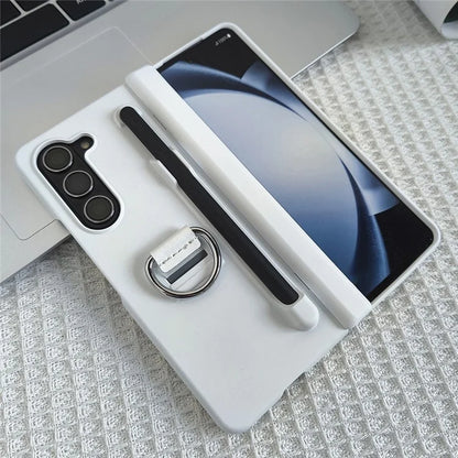For Samsung Galaxy Z Fold5 5G Case Skin-Touch PC Phone Cover with Stylus and Stylus Slot