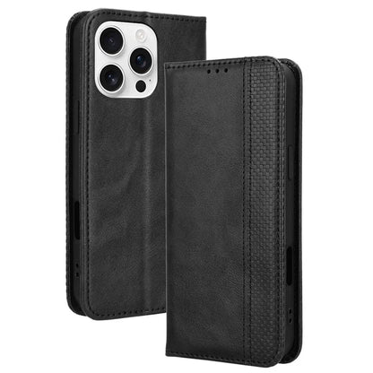 For iPhone 16 Pro Leather Case Wallet Stand Retro Texture Phone Cover