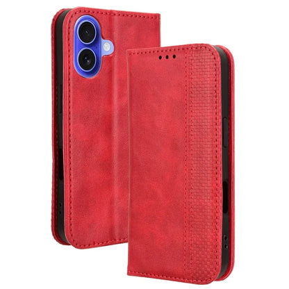 For iPhone 16 Leather Case Wallet Stand Retro Texture Phone Cover
