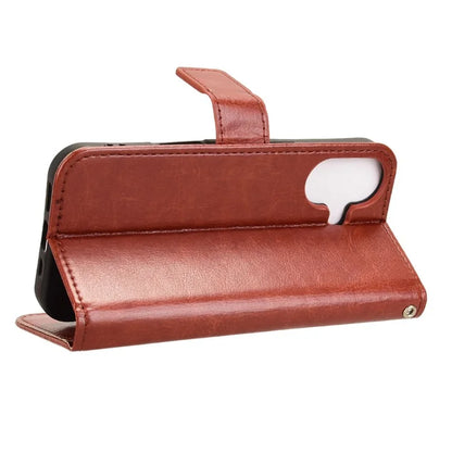 For iPhone 16 Plus Case Crazy Horse Texture PU Leather Phone Wallet Cover