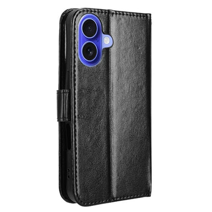 For iPhone 16 Plus Case Crazy Horse Texture PU Leather Phone Wallet Cover