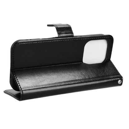 For iPhone 16 Pro Case Crazy Horse Texture PU Leather Phone Wallet Cover