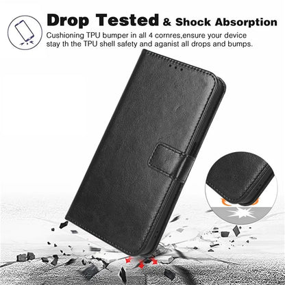 For iPhone 16 Pro Case Crazy Horse Texture PU Leather Phone Wallet Cover