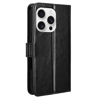 For iPhone 16 Pro Case Crazy Horse Texture PU Leather Phone Wallet Cover