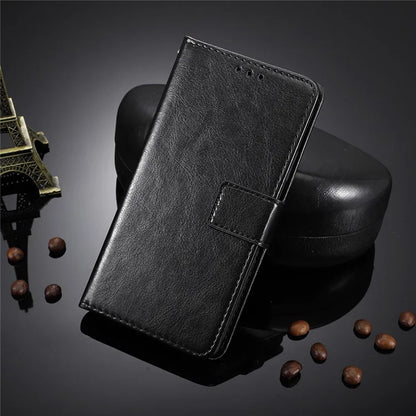 For iPhone 16 Pro Case Crazy Horse Texture PU Leather Phone Wallet Cover