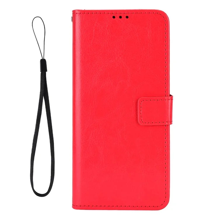 For iPhone 16 Pro Case Crazy Horse Texture PU Leather Phone Wallet Cover