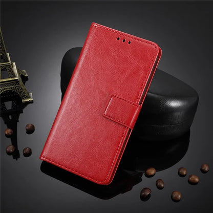For iPhone 16 Pro Case Crazy Horse Texture PU Leather Phone Wallet Cover