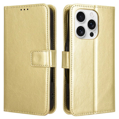 For iPhone 16 Pro Case Crazy Horse Texture PU Leather Phone Wallet Cover