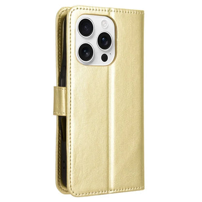 For iPhone 16 Pro Case Crazy Horse Texture PU Leather Phone Wallet Cover