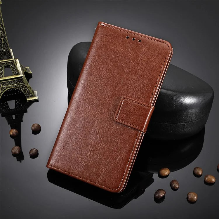 For iPhone 16 Pro Case Crazy Horse Texture PU Leather Phone Wallet Cover