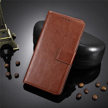 For iPhone 16 Pro Case Crazy Horse Texture PU Leather Phone Wallet Cover