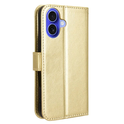 For iPhone 16 Case Crazy Horse Texture PU Leather Phone Wallet Cover