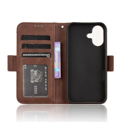 For iPhone 16 Plus Leather Case Phone Wallet Cover with Multiple Card Slots