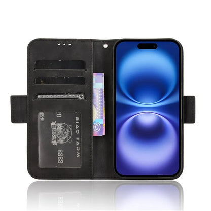 For iPhone 16 Plus Leather Case Phone Wallet Cover with Multiple Card Slots