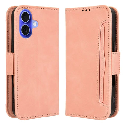 For iPhone 16 Plus Leather Case Phone Wallet Cover with Multiple Card Slots