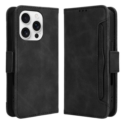 For iPhone 16 Pro Leather Case Phone Wallet Cover with Multiple Card Slots