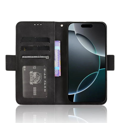 For iPhone 16 Pro Leather Case Phone Wallet Cover with Multiple Card Slots