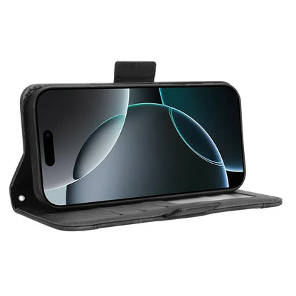 For iPhone 16 Pro Leather Case Phone Wallet Cover with Multiple Card Slots