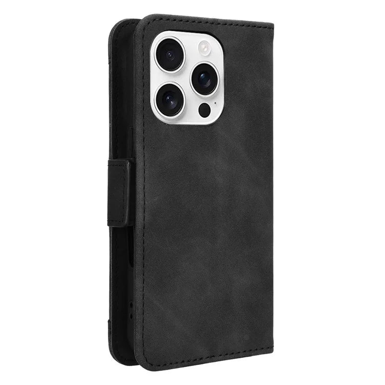 For iPhone 16 Pro Leather Case Phone Wallet Cover with Multiple Card Slots