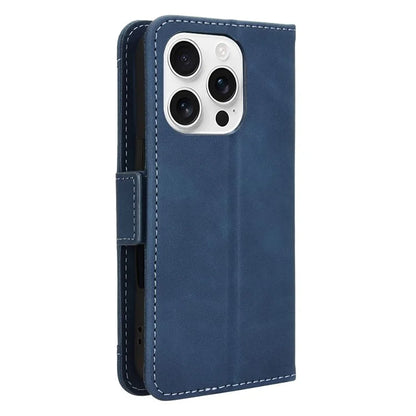For iPhone 16 Pro Leather Case Phone Wallet Cover with Multiple Card Slots