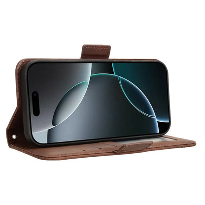 For iPhone 16 Pro Leather Case Phone Wallet Cover with Multiple Card Slots
