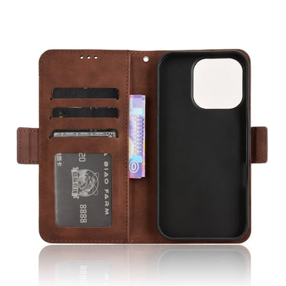 For iPhone 16 Pro Leather Case Phone Wallet Cover with Multiple Card Slots