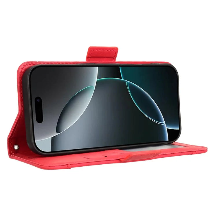 For iPhone 16 Pro Leather Case Phone Wallet Cover with Multiple Card Slots