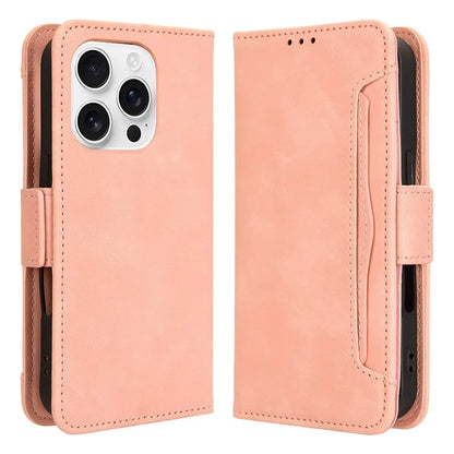 For iPhone 16 Pro Leather Case Phone Wallet Cover with Multiple Card Slots