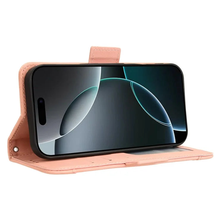 For iPhone 16 Pro Leather Case Phone Wallet Cover with Multiple Card Slots