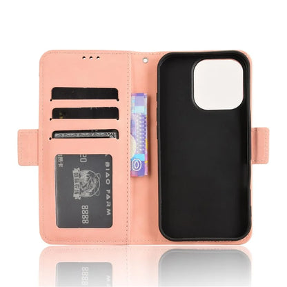 For iPhone 16 Pro Leather Case Phone Wallet Cover with Multiple Card Slots