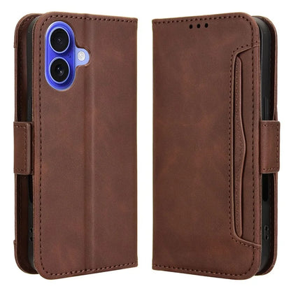 For iPhone 16 Leather Case Phone Wallet Cover with Multiple Card Slots