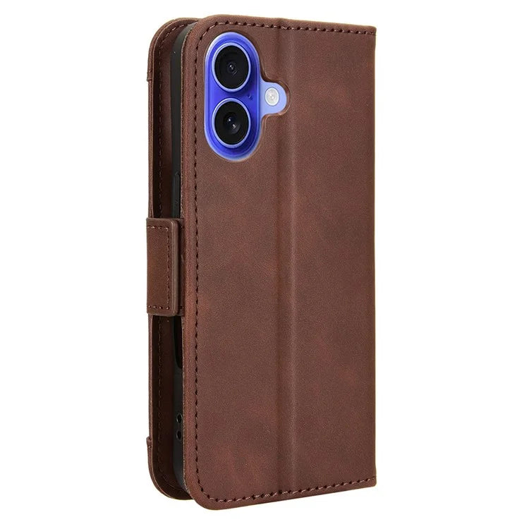 For iPhone 16 Leather Case Phone Wallet Cover with Multiple Card Slots