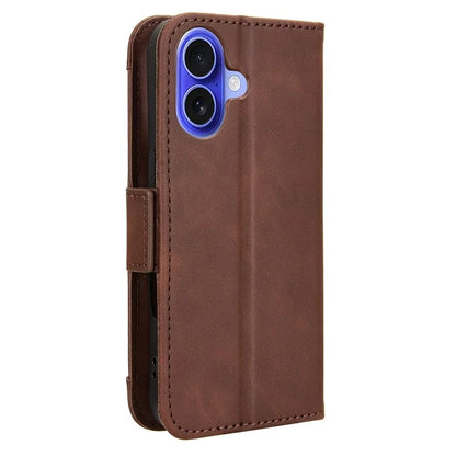 For iPhone 16 Leather Case Phone Wallet Cover with Multiple Card Slots