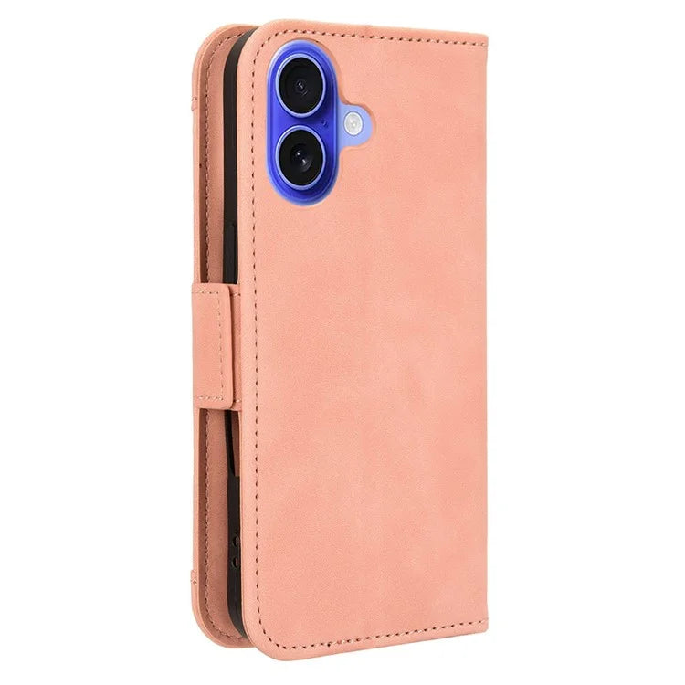For iPhone 16 Leather Case Phone Wallet Cover with Multiple Card Slots