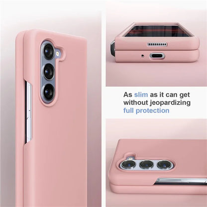 KALEBOL KLB-YTGJ002 For Samsung Galaxy Z Fold5 5G Case Solid Color Liquid Silicone+PC Phone Cover