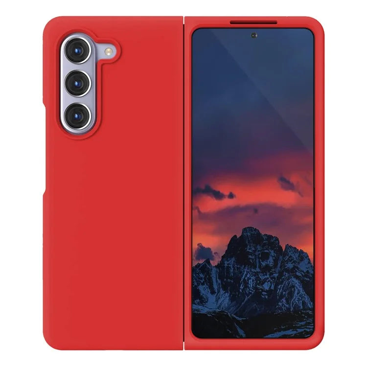 KALEBOL KLB-YTGJ002 For Samsung Galaxy Z Fold5 5G Case Solid Color Liquid Silicone+PC Phone Cover