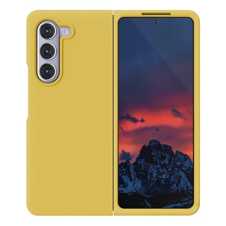KALEBOL KLB-YTGJ002 For Samsung Galaxy Z Fold5 5G Case Solid Color Liquid Silicone+PC Phone Cover