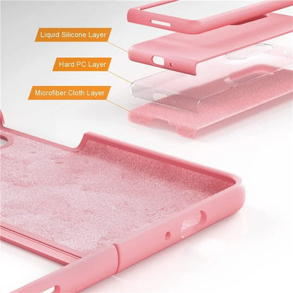 KALEBOL KLB-YTGJ002 For Samsung Galaxy Z Fold5 5G Case Solid Color Liquid Silicone+PC Phone Cover