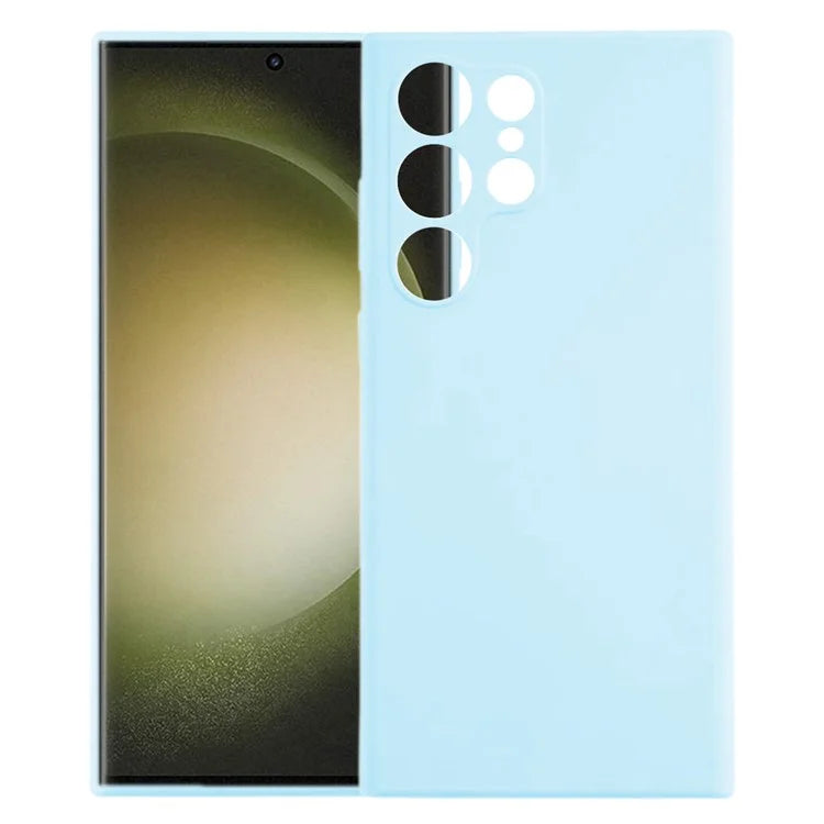 KALEBOL KLB-YTGJ002 For Samsung Galaxy S23 Ultra Case Solid Color Liquid Silicone+PC Phone Cover