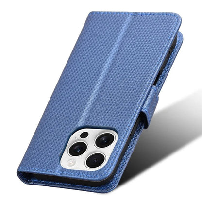 For iPhone 16 Pro Case PU Leather Diamond Texture Wallet Phone Cover