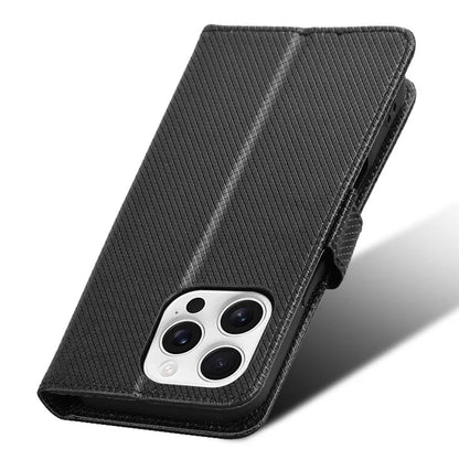 For iPhone 16 Pro Case PU Leather Diamond Texture Wallet Phone Cover