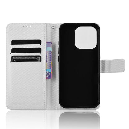 For iPhone 16 Pro Case PU Leather Diamond Texture Wallet Phone Cover