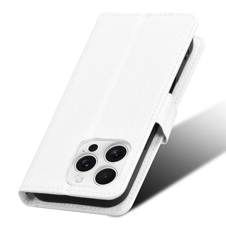 For iPhone 16 Pro Case PU Leather Diamond Texture Wallet Phone Cover