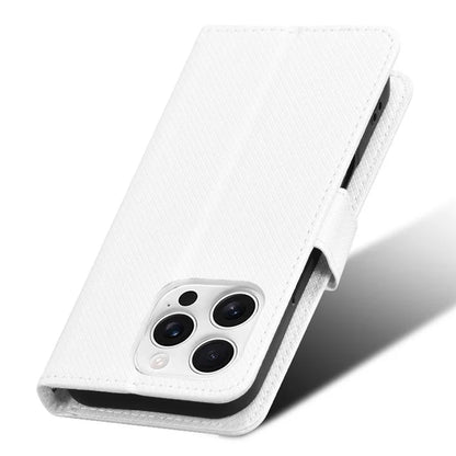 For iPhone 16 Pro Case PU Leather Diamond Texture Wallet Phone Cover