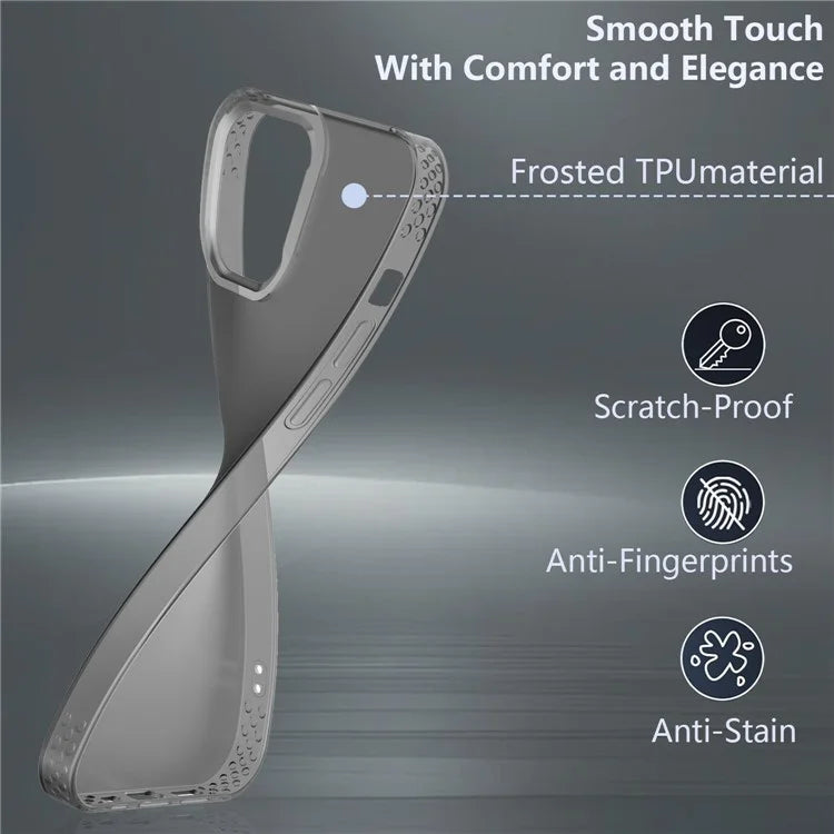 KALEBOL KLB-TPU008 For iPhone 16 Pro Max Case Transparent Matte TPU Anti-Drop Phone Cover