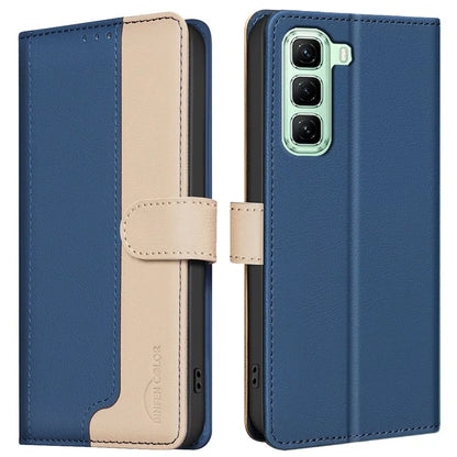 BINFEN COLOR BF33 Case for Infinix Hot 50 4G Leather Case Splicing Color RFID Blocking